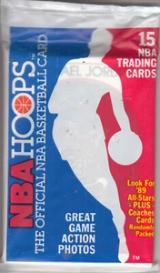 1989-90 Hoops paquete sin abrir - Michael Jordan #200 en la parte superior - Imagen 1 de 1