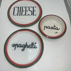 Vintage Baldelli italienische Keramik Pastaschale, Spaghettiteller, Käseteller 3 Stück - Bild 1 von 10