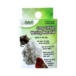  A & E Cages Cozy Cotton Nesting Material for Small Animal & Companion Bird 3pk