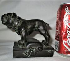 ANTIQUE USA DETROIT MUTUAL ELECTRIC MACHINE ADVERTISING DOG STATUE PAPERWEIGHT