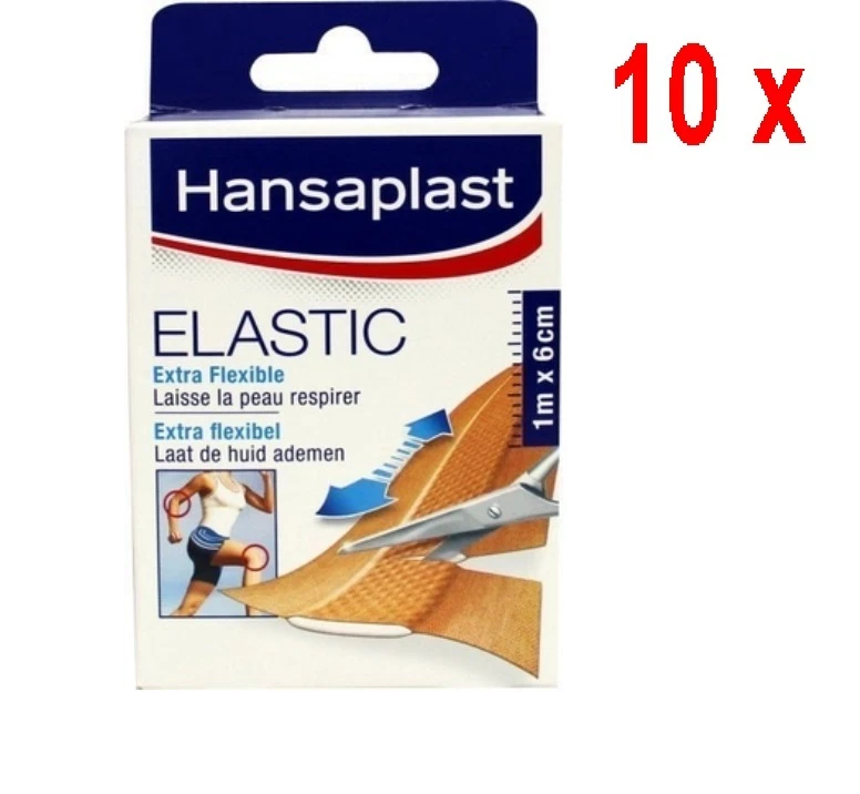 3,38€/m - 10x Hansaplast Besonders flexibel Pflaster - Elastic - 1m x 6cm - Bild 1 von 1