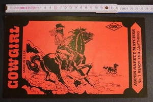 Rare old Soviet Latvia Matchbox label extra large packet size COWGIRL V2 - Picture 1 of 1