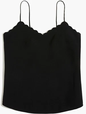Top cami festoneado sedoso trébol moderno cuello en V J.Crew talla 10 nuevo con etiquetas $59.90 BF810 Ma Foto 1 de 3