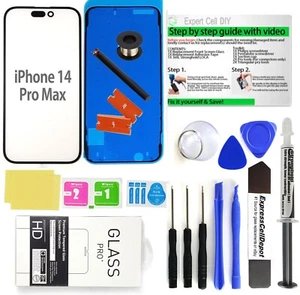 Kit de reemplazo de lentes de vidrio exterior con pantalla frontal para Apple iPhone 14 Pro Max - Imagen 1 de 13