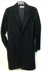 VINCE Mid-Length Solid Overcoat WOOL CASHMERE BLK SZ.L - Picture 1 of 5