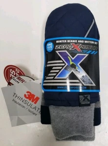 3M Thinsulate ZeroXposur Winter Beanie Hat Mitten Set Toddler One Size Blue Boys - Picture 1 of 6