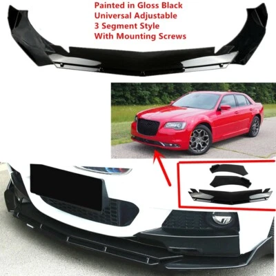 Add-on Universal For Chrysler 300 2015-2023 Front Underbody Lip Splitter Black - Image 1 of 4