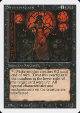 Sorceress Queen Revised HEAVILY PLD Black Rare MAGIC THE GATHERING CARD ABUGames