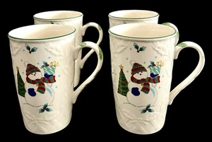 4er Set Mikasa English Countryside Winter Scene 4-5/8" Cappuccino Tassen EUC - Bild 1 von 8