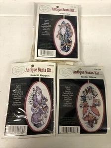 LOT of 3 Vtg Cross Stitch Kit Ashenclos  Santa Sinter Klaus Knecht Ruppert - Picture 1 of 6