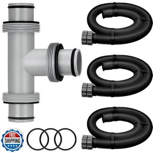 Frienda 1.5" to 1.5" T Joint Pool Hose Connector with 3 Pcs 1.5" Diameter Pum - Picture 1 of 5