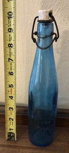 Millville Flasche 1888 funktioniert blau mit Porzellanstopfen Drahtverschluss - Bild 1 von 10