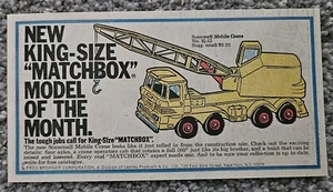 VINTAGE 1969 MATCHBOX LESNEY # K-12 SCAMMELL MOBILE CRANE ADVERTISEMENT - Picture 1 of 1