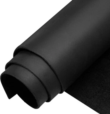 Real Leather Black Color Cowhide soft Ideal for craft works 1 - 1.5mm Thick - Image 1 of 4