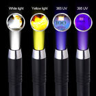 4in1 White+Yellow+365+395nm UV Light LED Flashlight Gem Jade Amber Inspect Torch
