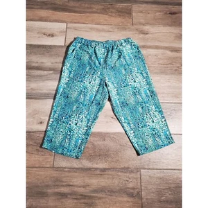 KIM ROGERS CASUAL CAPRI COLOR BLUE ELASTIC WAIST POLYESTER SIZE 16 - Picture 1 of 7