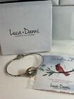 Luca Danni Winter Cardinal Bangle Bracelet Gold Silver Dual Tone 7.5” Christmas