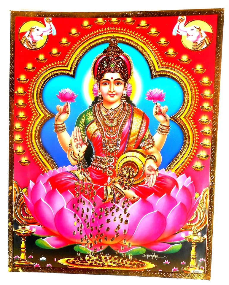 BILD LAXMI Lakshmi Hinduismus Prägedruck INDIEN Poster Vorlage Tattoo (188 - Bild 1 von 1
