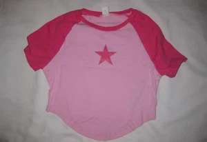 Shein girls 12yrs star graphic raglan semi-cropped tee pink nip tween kawaii - Picture 1 of 1