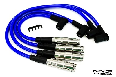 JUEGO CABLES BUJÍA VMS 99-01 VW VOLKSWAGEN JETTA MOTOR 2.0L 10.2MM AZUL Foto 1 de 4