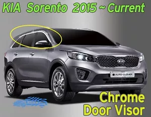 Chrome Window Visor Sun Rain Vent Guard Silver D600 6P for KIA Sorento 2016~2020 - Picture 1 of 12