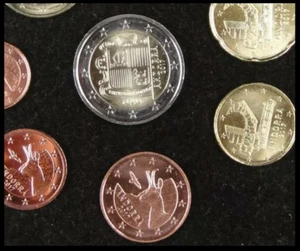 Moneda Andorra 1 2 5 10 20 50 céntimos 1 2 euros 2014 2016 2017 2018 2019 2021 2022 - Imagen 1 de 18