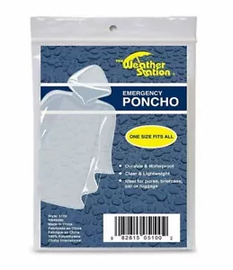 The Weather Station Emergency Rain Poncho Reusable with Hood Style 5100 3 Pack - Picture 1 of 4
