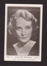 Marlene Dietrich Vintage 1930s Palacio Cinema Film Star Card from Spain