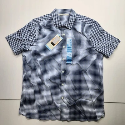 Perry Ellis Short Sleeve Button Down Shirt Blue - New With Tags - Large L - Image 1 of 4