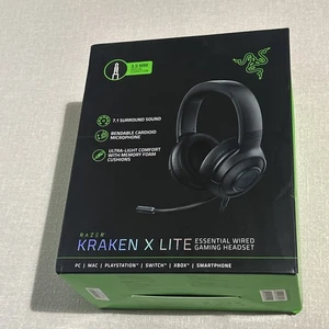 RAZER Kraken X Lite Essential Wired Gaming Headset w/ 7.1 Surround Sound -Black - Picture 1 of 7