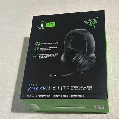 RAZER Kraken X Lite Essential Cuffie da gioco cablate con suono surround 7.1 - Nero - Immagine 1 di 4