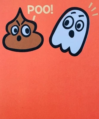 "Happy Halloween & Sheet Like That" RPG CARD Funny Halloween Poop Emoji & Ghost - Image 1 of 2