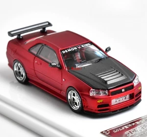 TG DK 1:64 APA Matte Red Skyline GTR R34 Sports Model Diecast Metal Car New - Picture 1 of 4