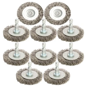 10pcs 2" Stainless Steel Wire Wheel Brushes Kit for Drill with 1/4-Inch Hex S... - Bild 1 von 6