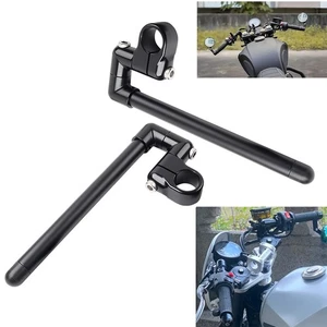 35MM Cafe Racer Bars 7/8" Motor Universal Clip-On Handlebar Fork Tube - Picture 1 of 11