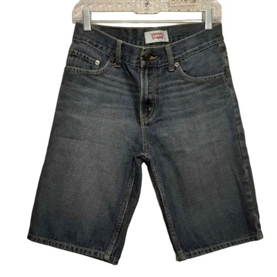 LEVI'S 505 boys denim jean shorts 16 Reg/28 blue regular fit straight red tab - Image 1 of 4