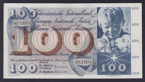 Banknotes Switzerland 100 Francs 1972 P 49n BB VF+ - Picture 1 of 2