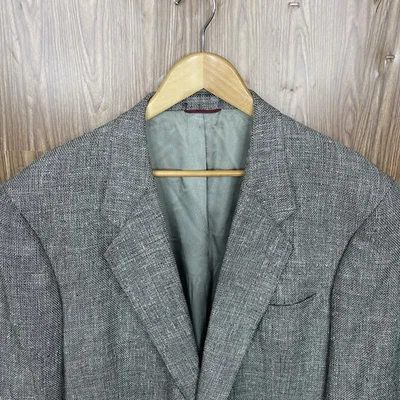 Hart Schaffner Marx Sport Coat Mens 46L Gray Multicolor Silfino Silk USA Made - Image 1 of 4