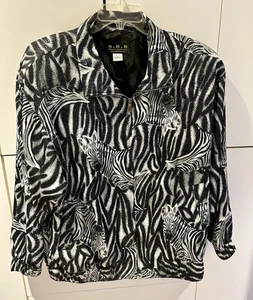 Vintage 80’s A.D.S Brand Zebra Jacket  W/Dolman Sleeves Size 1X Large  - Picture 1 of 9