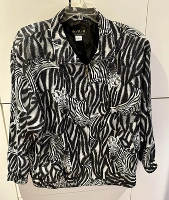 Vintage 80’s A.D.S Brand Zebra Jacket  W/Dolman Sleeves Size 1X Large  - Image 1 of 4