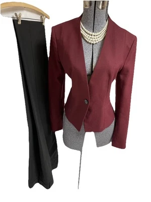 Новый Ann Taylor брюки костюм размер 8 два изделия комплект подпись подходит шерстяная смесь карманы - Изображение 1 из 4