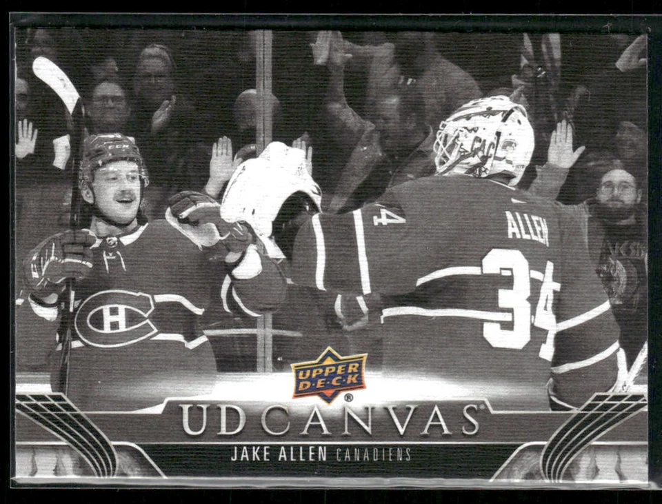 2023-24 Upper Deck Jake Allen UD Canvas Black & White #C42 Montreal Canadiens - Image 1 of 2