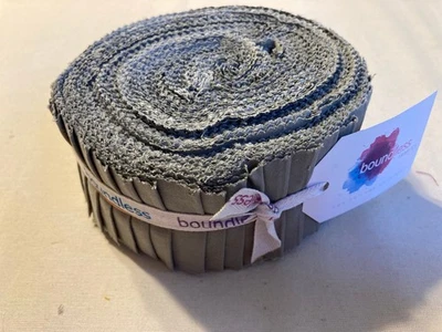Boundless Fabric Jellyroll 40  2.5 inch Strips 100% Cotton Nickel Gray - Image 1 of 4