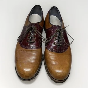 FOOTJOY CLASSICS stachlose Golfschuhe Größe 11,5 braun und burgunderfarbenes Leder 55335 - Bild 1 von 7