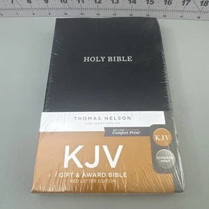 KJV Holy Bible Gift and Award Black Leatherflex Red Letter Comfort Print New - Picture 1 of 6