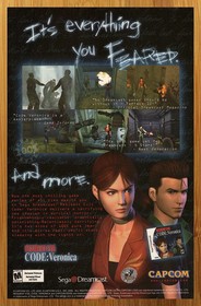 2000 Resident Evil Code Veronica Dreamcast Print Ad/Poster Official Promo FRAMED
