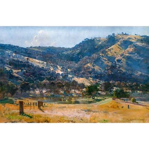 Arthur Streeton, Afternoon Light, Goulburn, 100% Cotton Art Paper, 16" x 24" - Picture 1 of 10