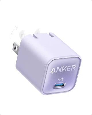 Carregador Anker 511 (Nano 3) USB C GaN carregador 30W carregamento rápido PIQ 3.0 dobrável - Imagem 1 de 4