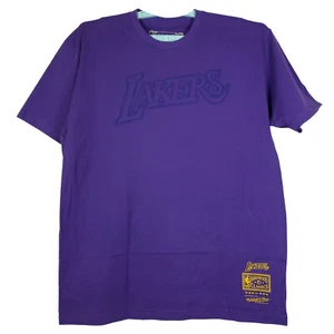 LA Lakers Mitchell & Ness NBA XL XLarge Shirt 3D Puff Print Team Logo Purple NWT - Picture 1 of 7