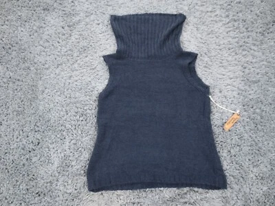 Hippie Laundry Sweater Womens S Blue Polyester High Pile Fleece Turtleneck Vest - Image 1 of 4